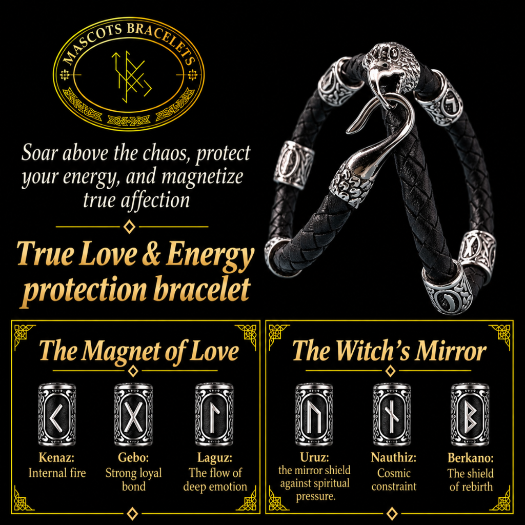 Eagle Mascot with 2 staves (Love Attractor & The Witch's Mirror) Bracelet