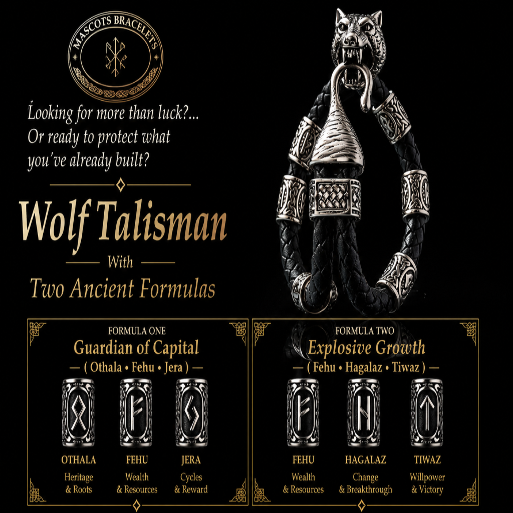 Wolf Mascot with 2 staves (Explosive Growth & The Guardian of Capital) Bracelet