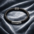 Eihwaz Rune handcrafted leather bracelet by Mascotsbracelets 
