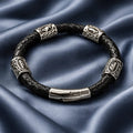Happiness and Good Fortune Attractor Rune handcrafted leather bracelet by Mascotsbracelets