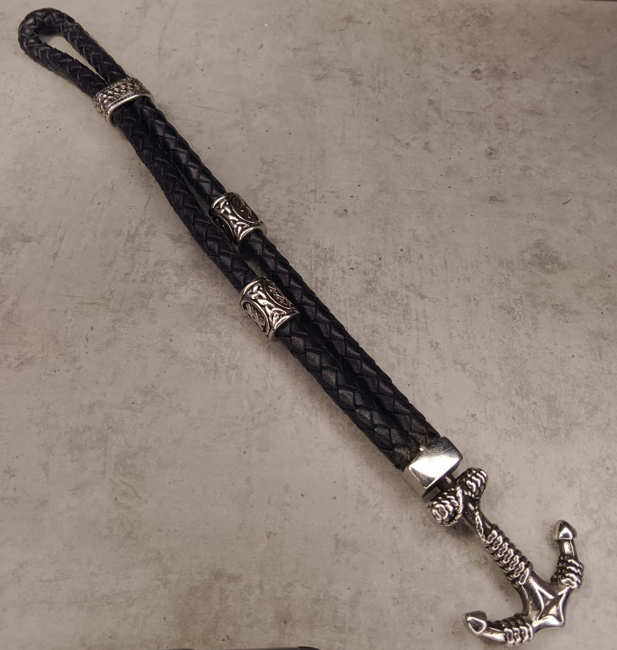 Bracelet à cordon bleu Ancre personnalisée