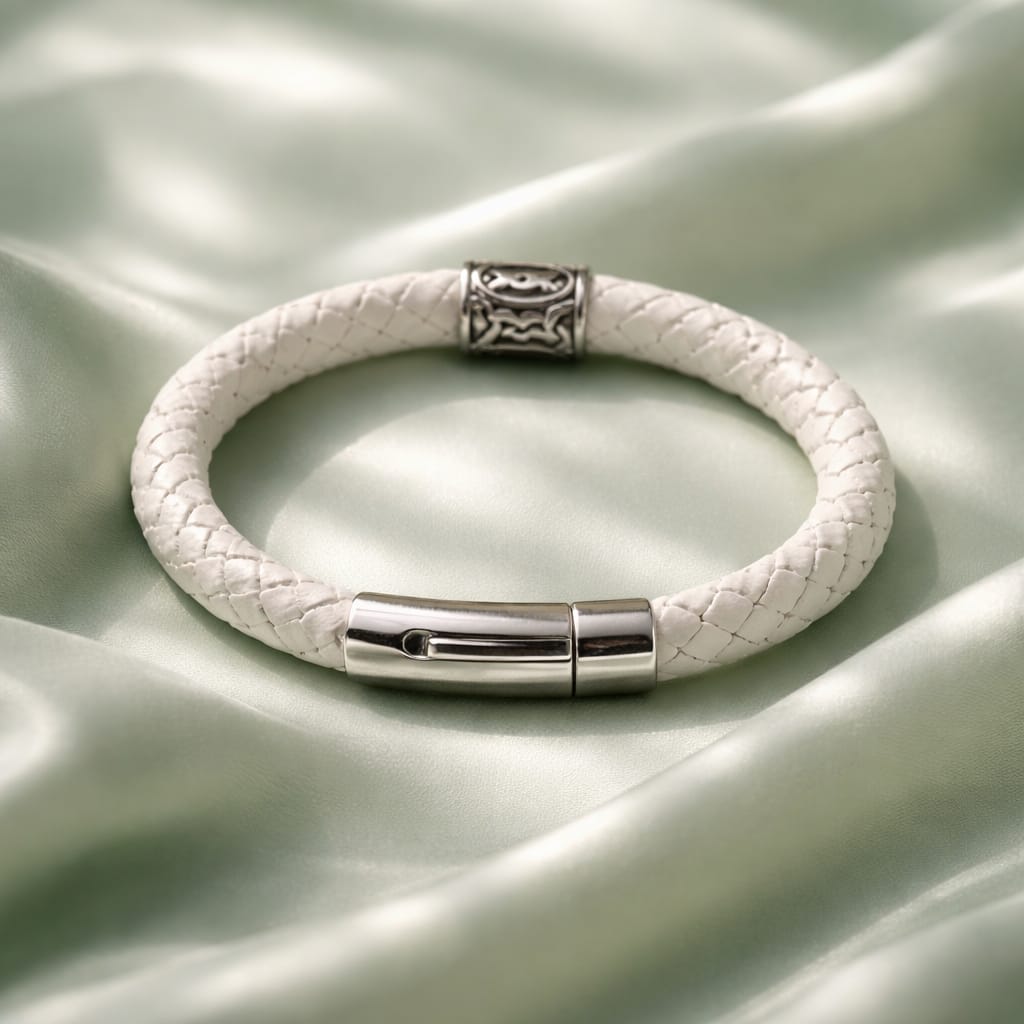 Ingwaz Rune handcrafted leather bracelet by Mascotsbracelets