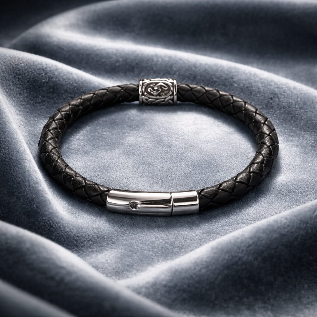 Jera Rune handcrafted leather bracelet by Mascotsbracelets 