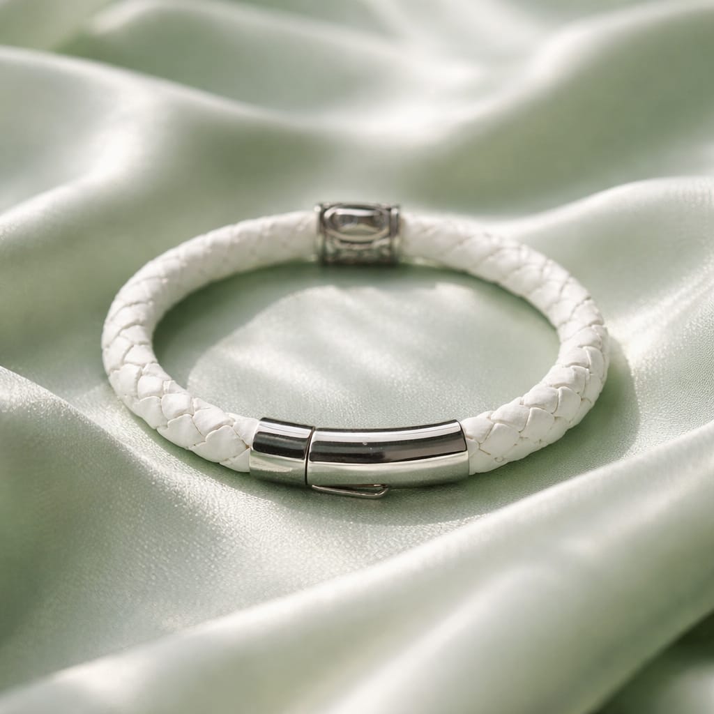 Mannaz Rune handcrafted leather bracelet by Mascotsbracelets