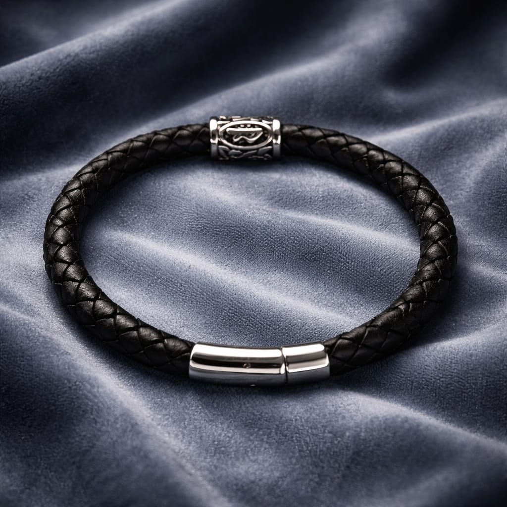 Raidho Rune handcrafted leather bracelet by Mascotsbracelets