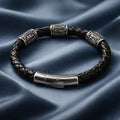 Shield Against Sent Misfortune Rune handcrafted leather bracelet by Mascotsbracelets