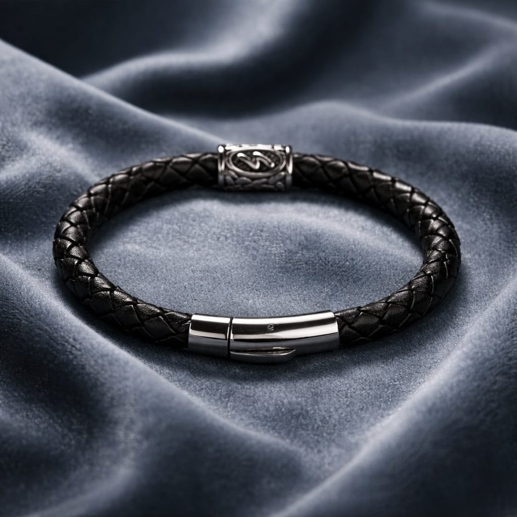 Soulu Rune handcrafted leather bracelet by Mascotsbracelets