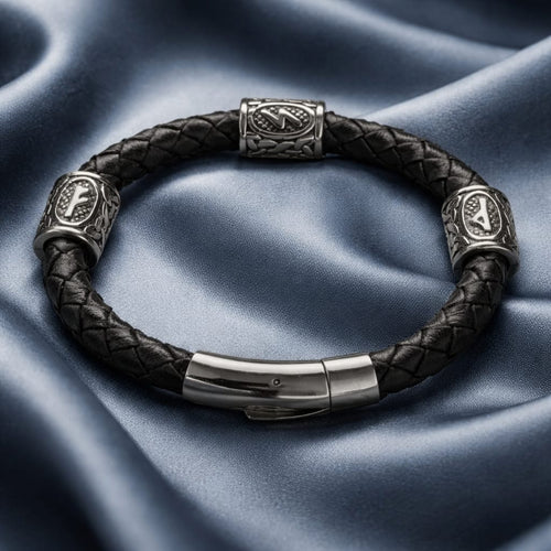 Wealth on All Levels of Existence handcrafted leather bracelet by Mascotsbracelets