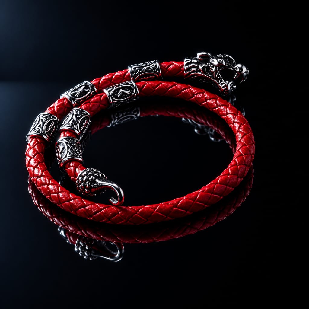 Bracelet cordon rouge Tigre sur mesure