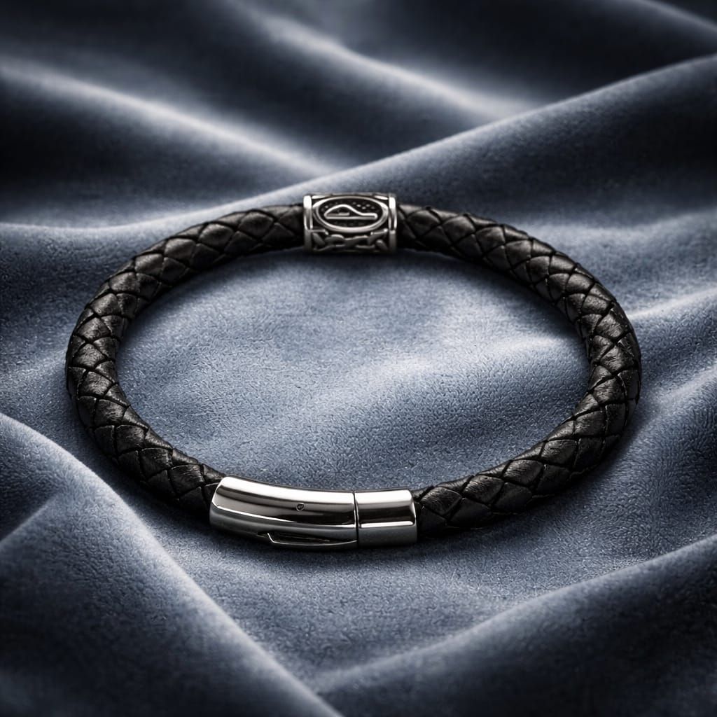 Vunjo Rune handcrafted leather bracelet by Mascotsbracelets 