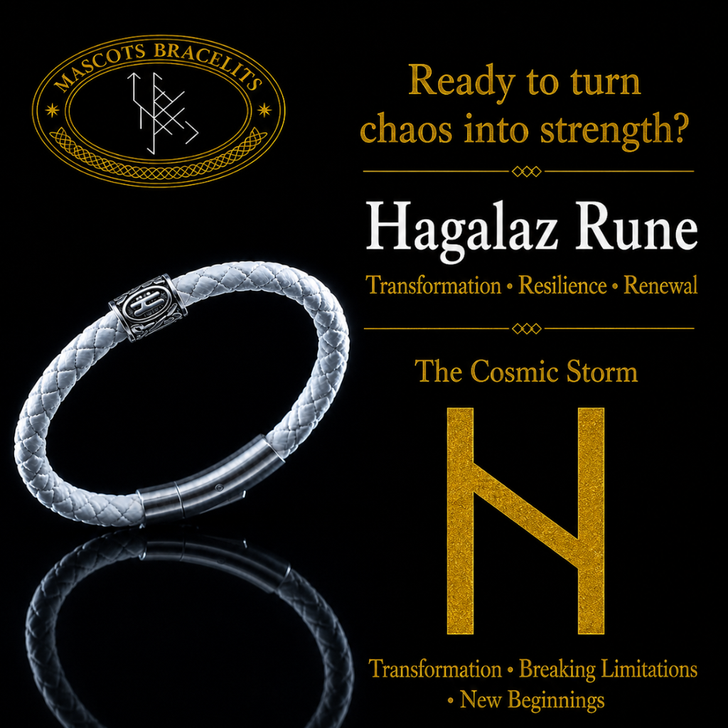 Bracelet runique Hagalaz (ᚺ)